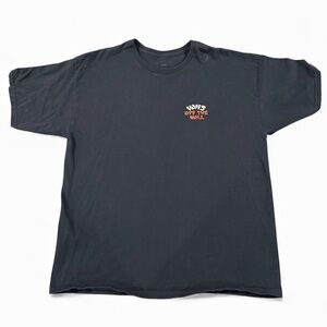 Vans Men's Navy Blue Tee with Orange Logo